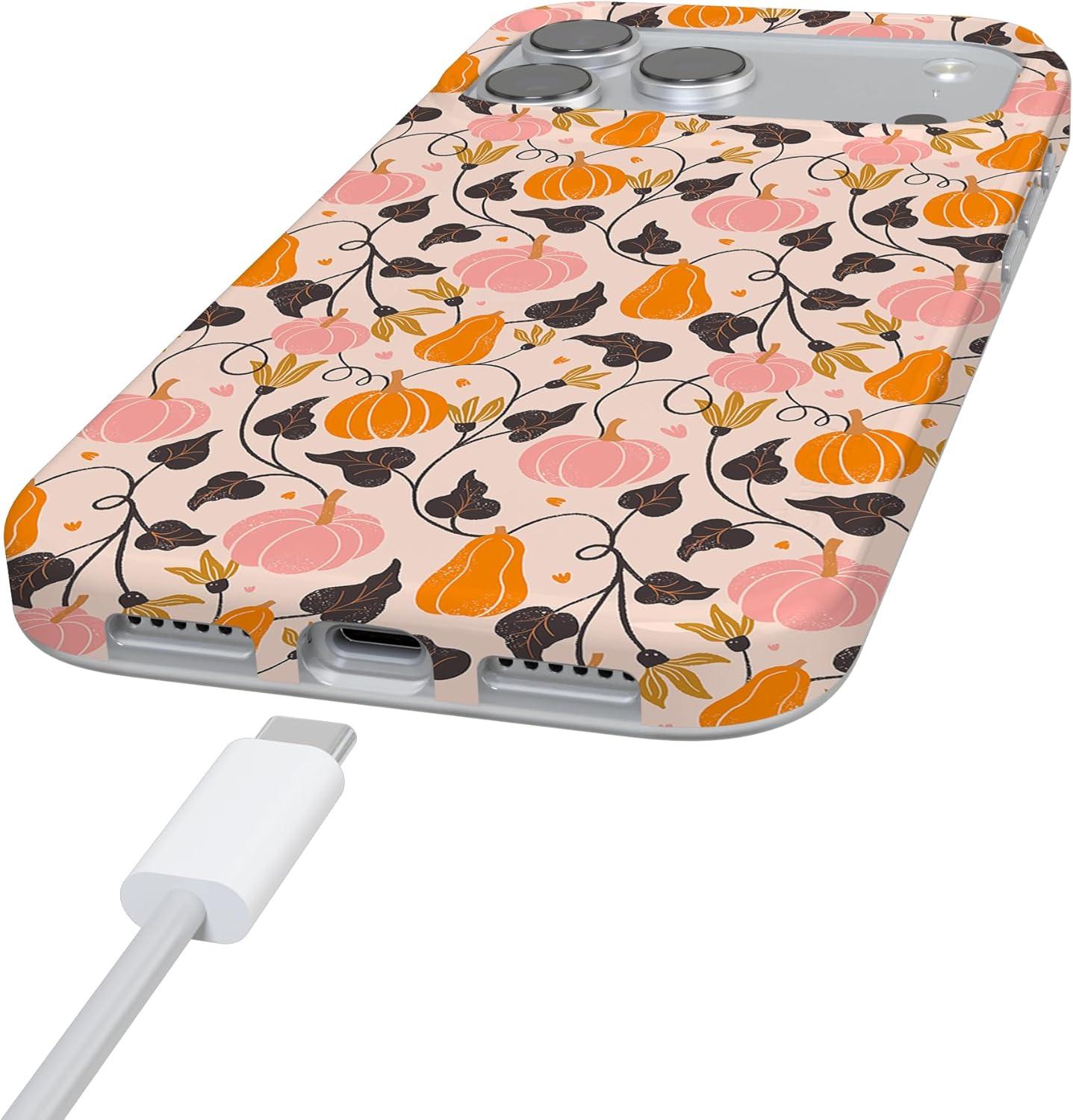 imageCasely iPhone 17 Pro Max Case  Field of Flowers  Pastel Floral  Compatible with MagSafe  Classic Ultra Slim DesignPumpkin Princess  Harvest Vines