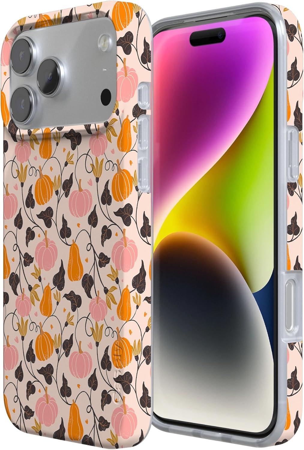 imageCasely iPhone 17 Pro Max Case  Field of Flowers  Pastel Floral  Compatible with MagSafe  Classic Ultra Slim DesignPumpkin Princess  Harvest Vines