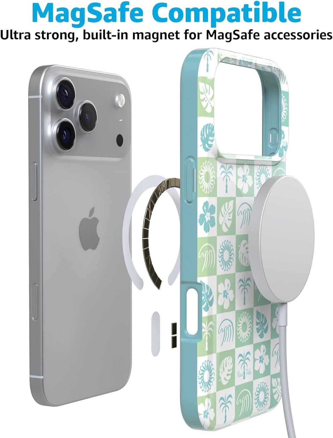 imageCasely iPhone 17 Pro Max Case  Field of Flowers  Pastel Floral  Compatible with MagSafe  Classic Ultra Slim DesignPura Vida  Coastal Checkers