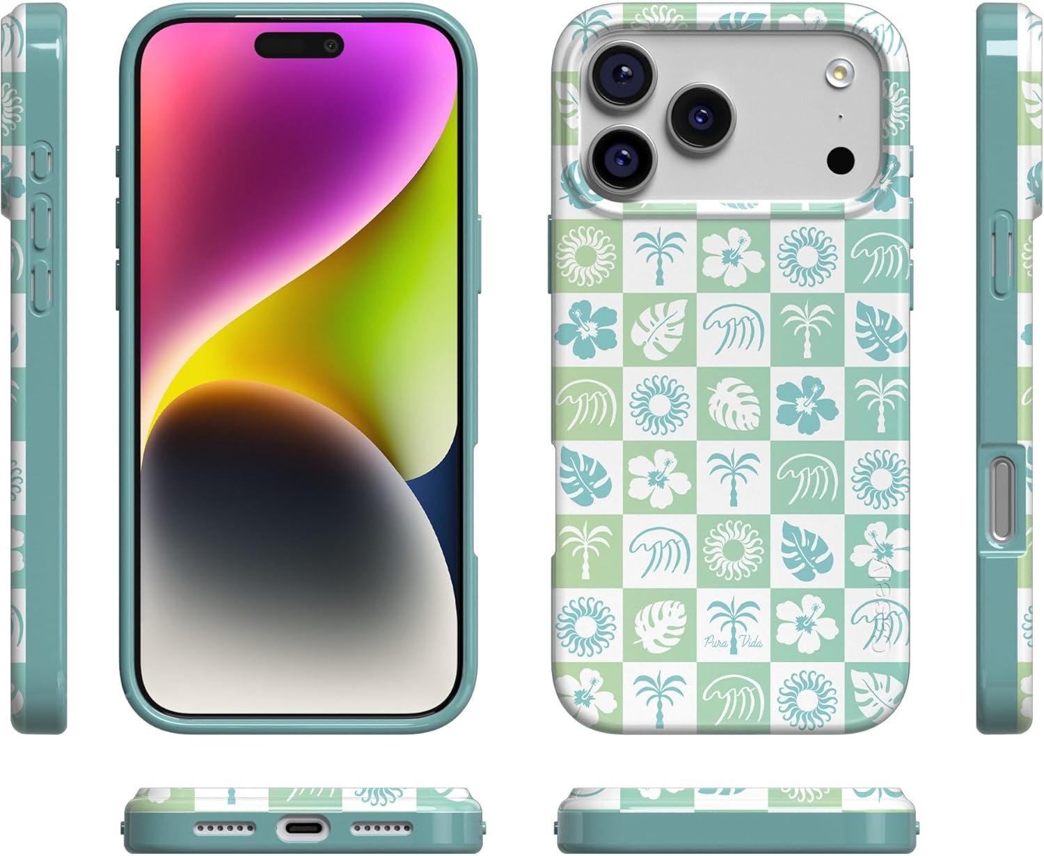 imageCasely iPhone 17 Pro Max Case  Field of Flowers  Pastel Floral  Compatible with MagSafe  Classic Ultra Slim DesignPura Vida  Coastal Checkers