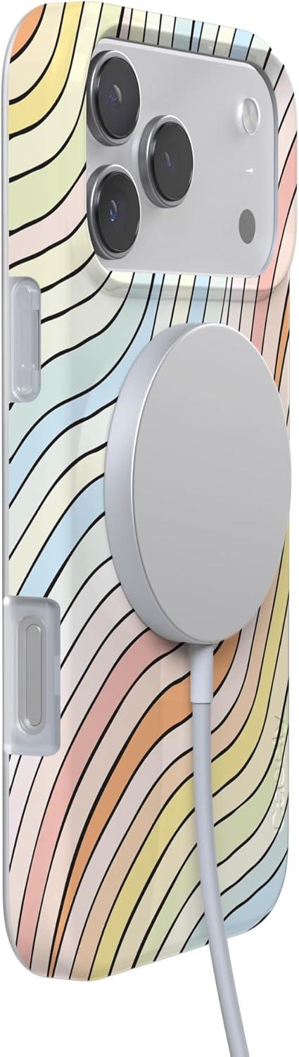 imageCasely iPhone 17 Pro Max Case  Field of Flowers  Pastel Floral  Compatible with MagSafe  Classic Ultra Slim DesignRide The Wave  Pastel Rainbow Lined