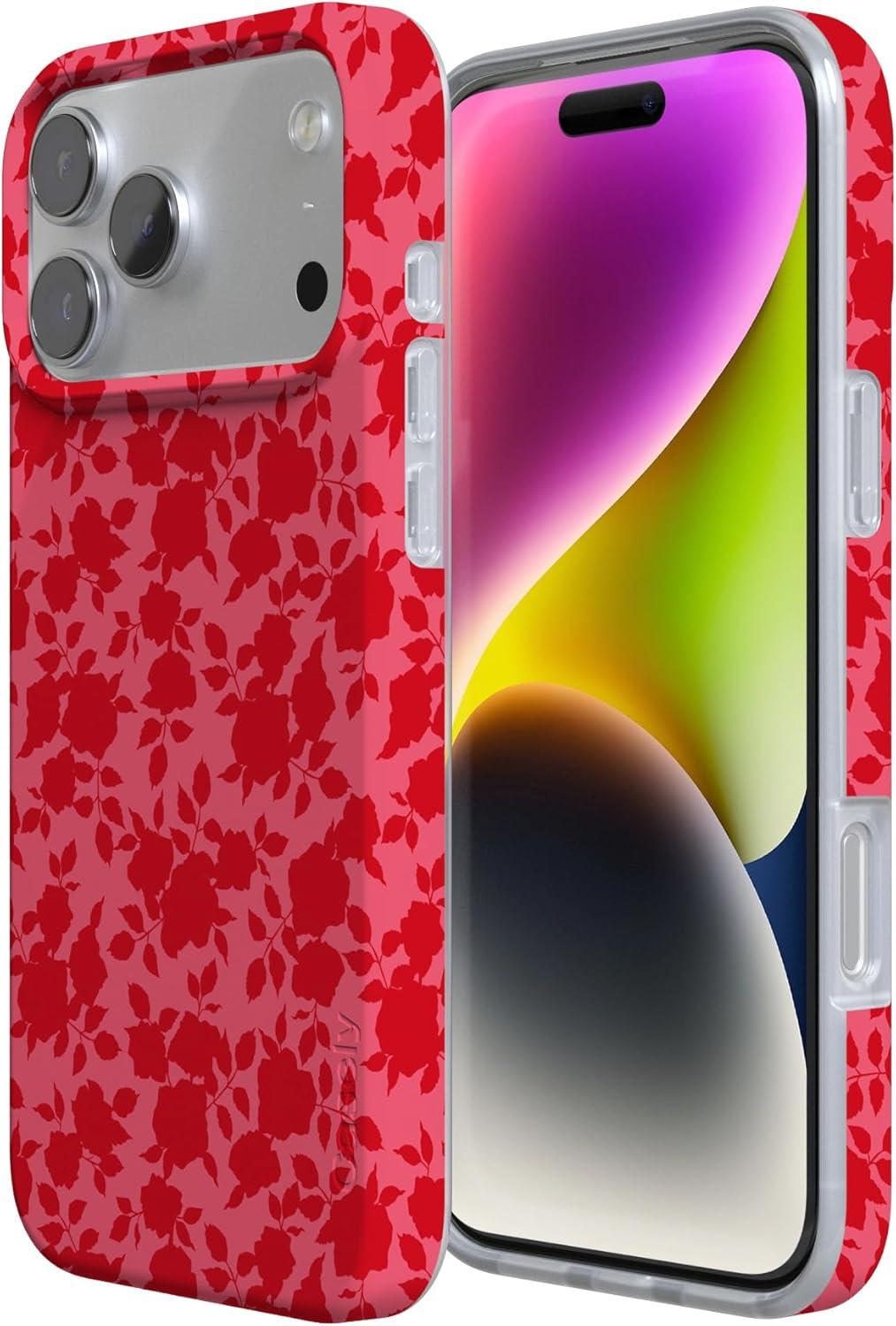 imageCasely iPhone 17 Pro Max Case  Field of Flowers  Pastel Floral  Compatible with MagSafe  Classic Ultra Slim DesignRose Garden  Red Aesthetic