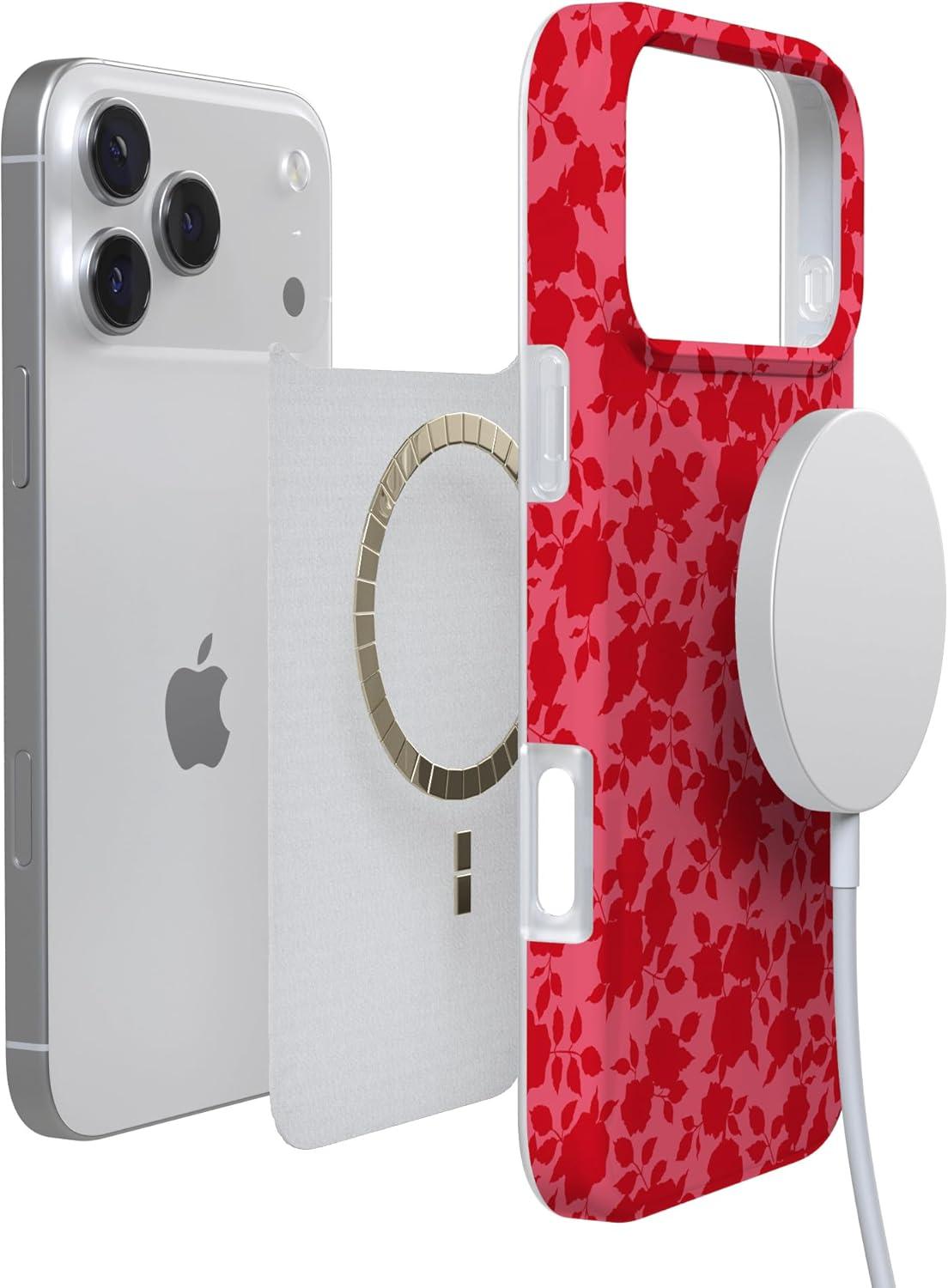 imageCasely iPhone 17 Pro Max Case  Field of Flowers  Pastel Floral  Compatible with MagSafe  Classic Ultra Slim DesignRose Garden  Red Aesthetic