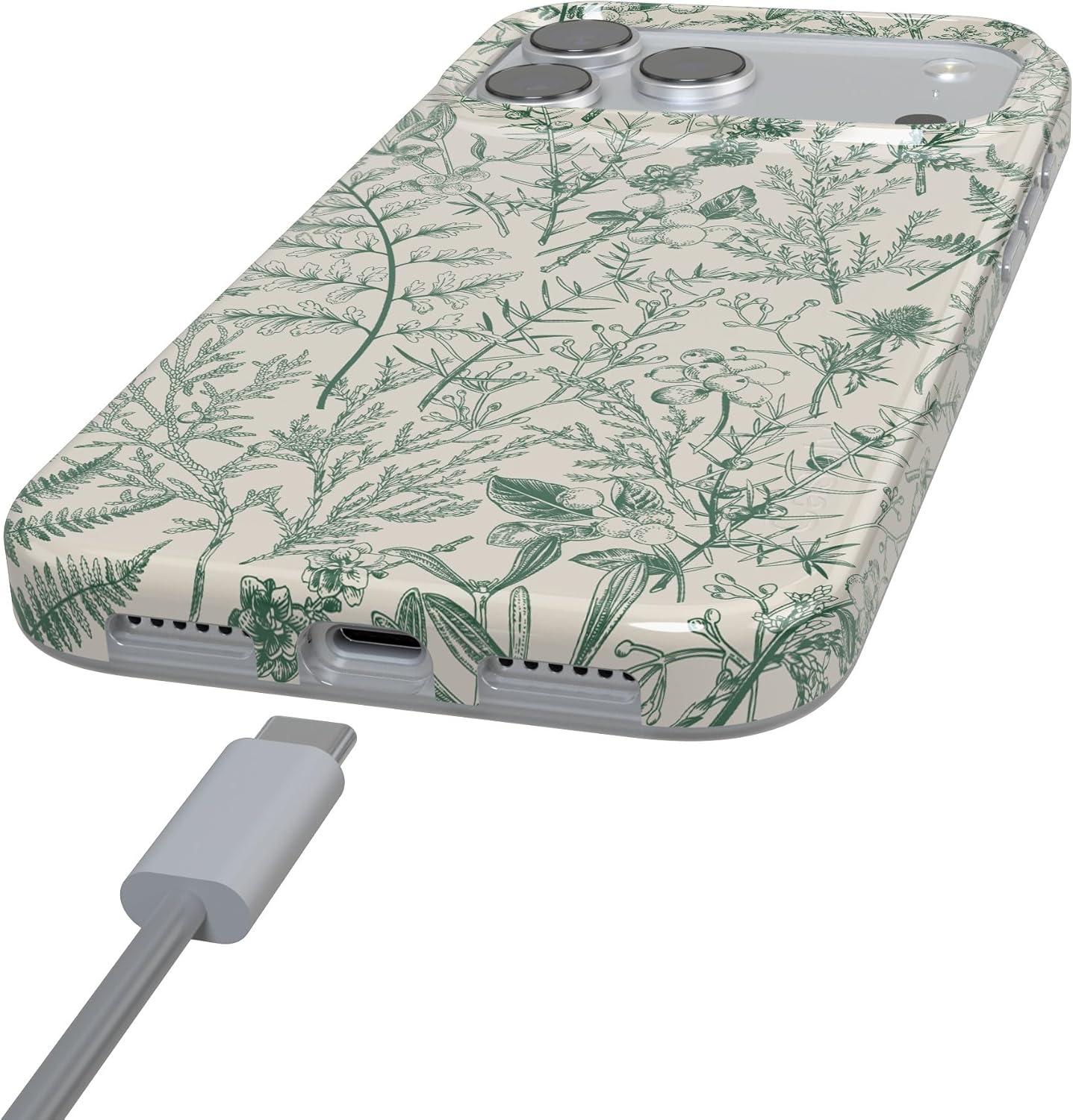 imageCasely iPhone 17 Pro Max Case  Field of Flowers  Pastel Floral  Compatible with MagSafe  Classic Ultra Slim DesignSage Garden  Green Floral