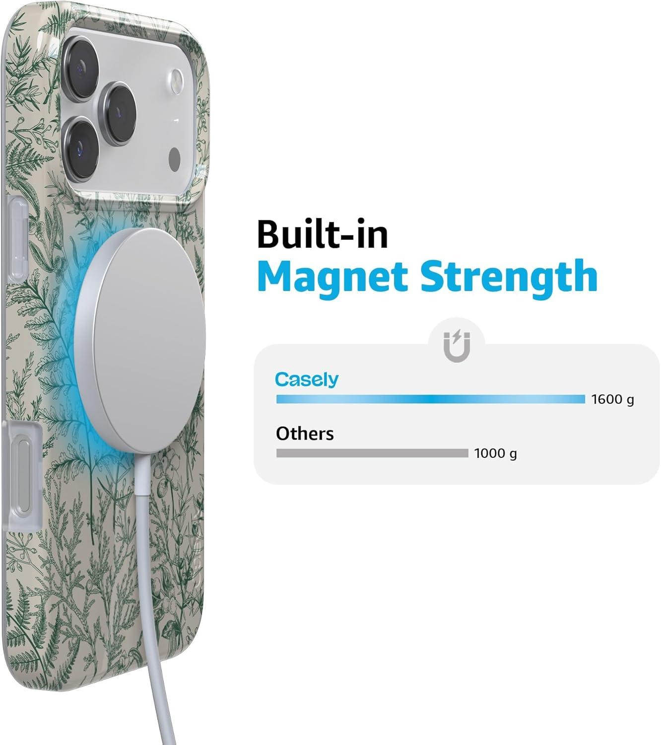 imageCasely iPhone 17 Pro Max Case  Field of Flowers  Pastel Floral  Compatible with MagSafe  Classic Ultra Slim DesignSage Garden  Green Floral