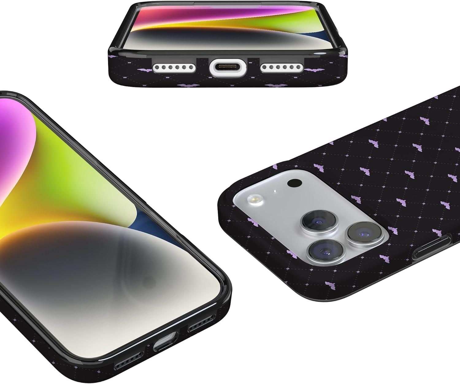 imageCasely iPhone 17 Pro Max Case  Field of Flowers  Pastel Floral  Compatible with MagSafe  Classic Ultra Slim DesignSuch a Battie  Purple Bats