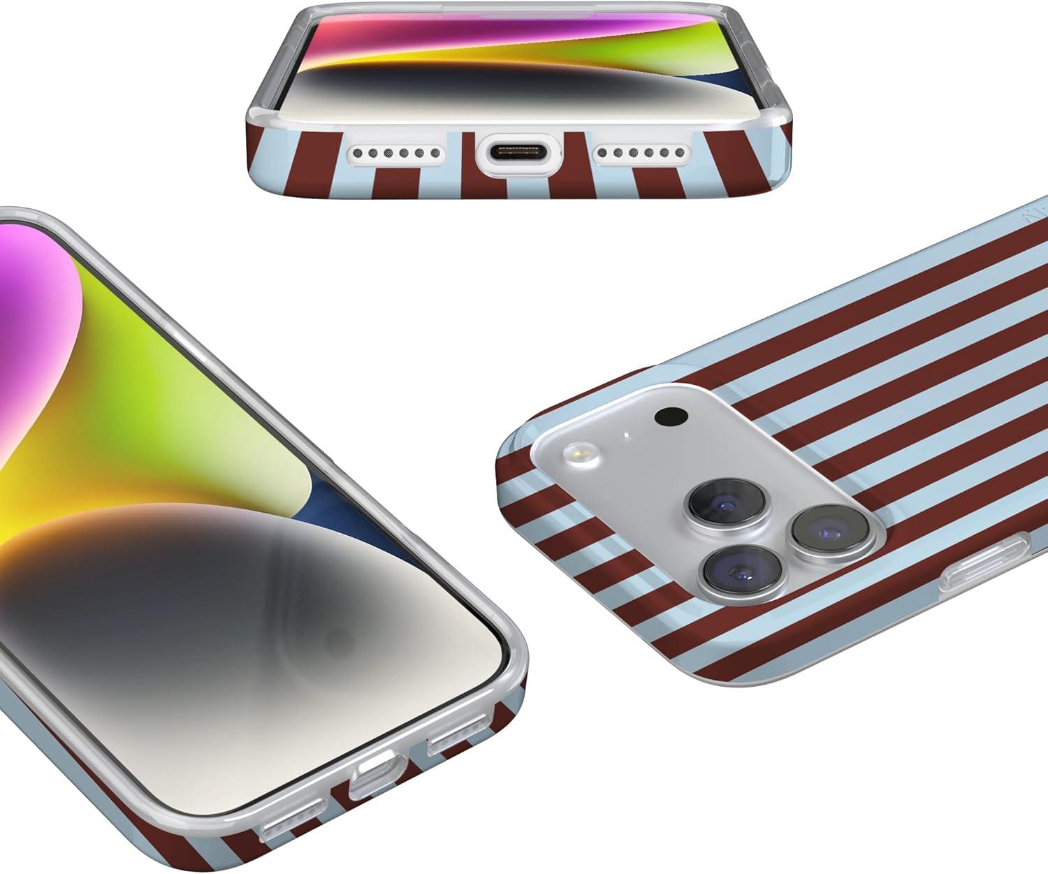 imageCasely iPhone 17 Pro Max Case  Field of Flowers  Pastel Floral  Compatible with MagSafe  Classic Ultra Slim DesignSunday in Brooklyn  Chocolate Stripes