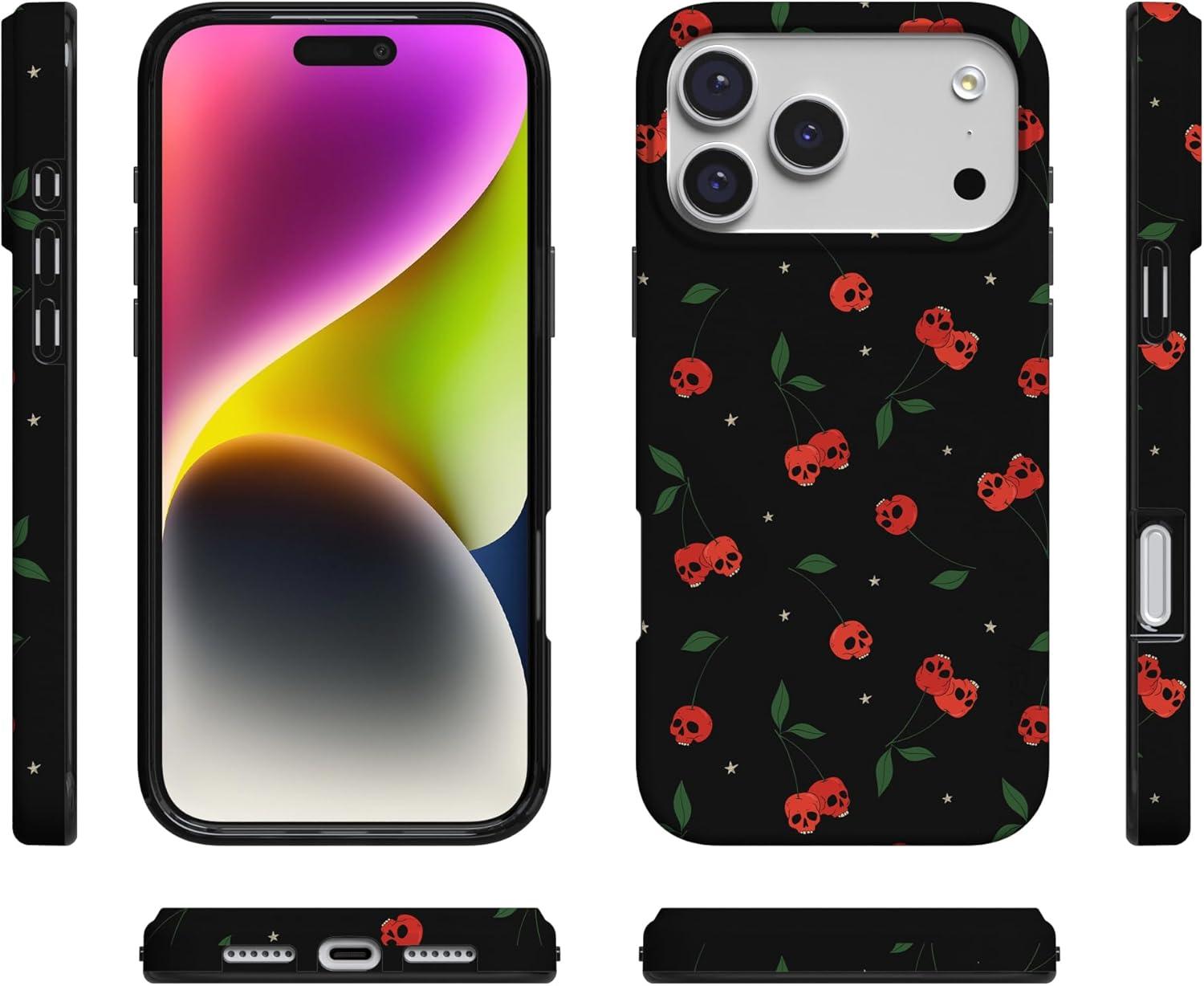 imageCasely iPhone 17 Pro Max Case  Field of Flowers  Pastel Floral  Compatible with MagSafe  Classic Ultra Slim DesignSweet Revenge  Cherry Skulls