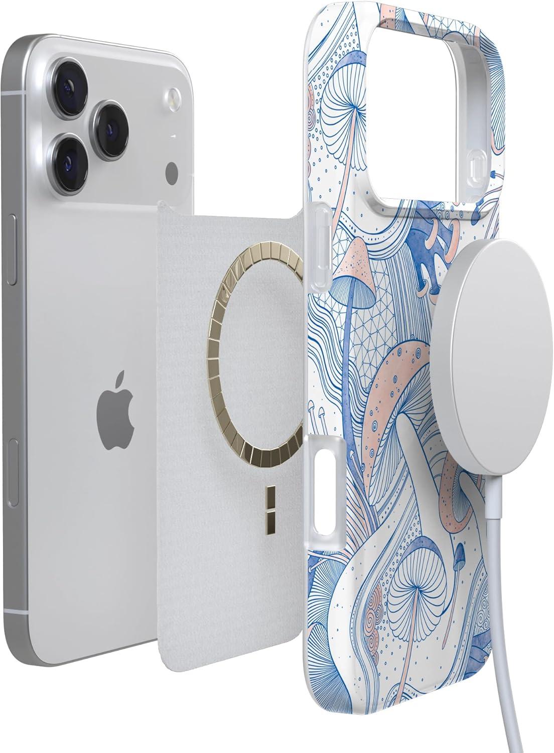 imageCasely iPhone 17 Pro Max Case  Field of Flowers  Pastel Floral  Compatible with MagSafe  Classic Ultra Slim DesignThe Fun Guy  Enchanted Forest Mushroom Floral