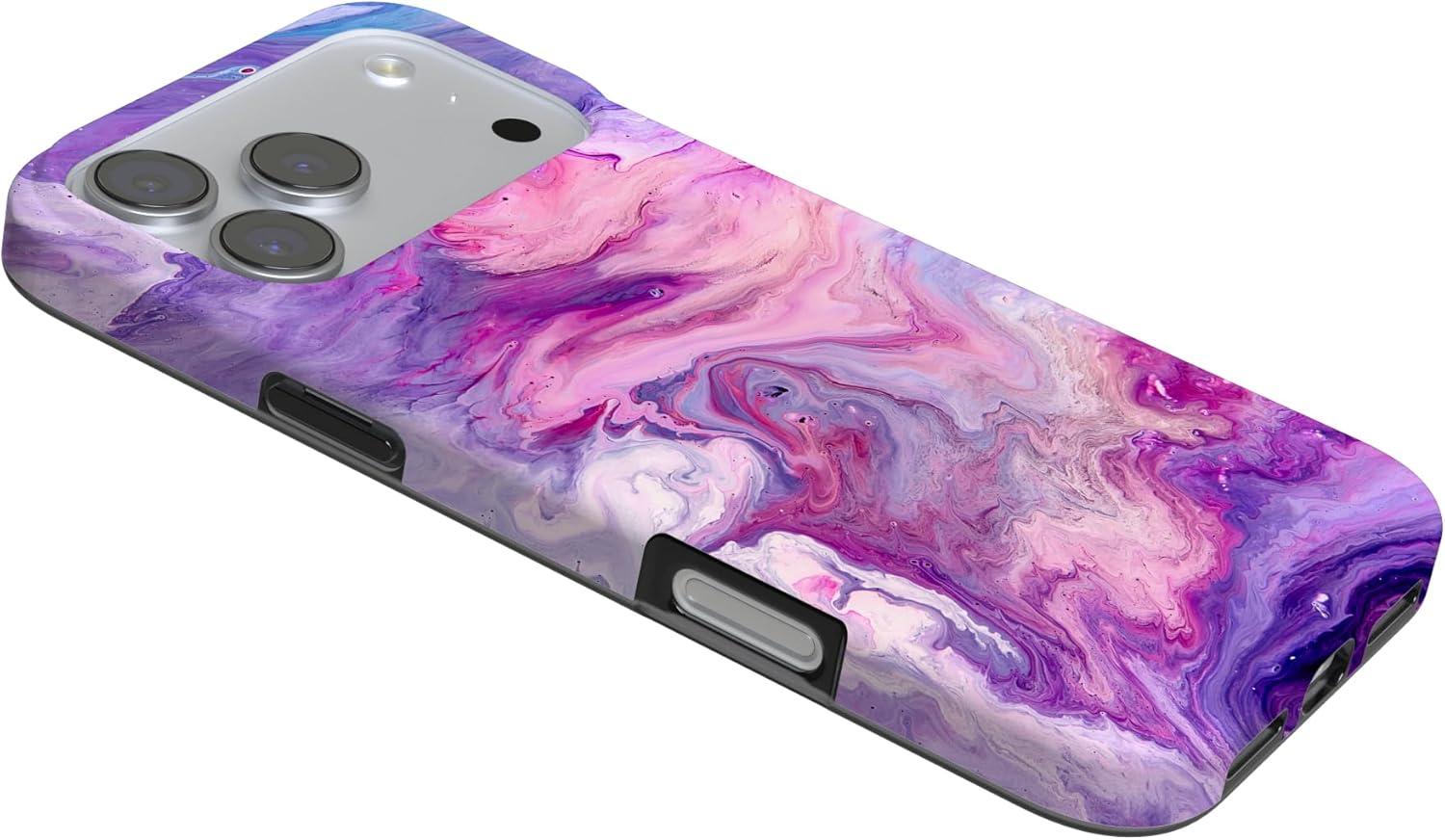 imageCasely iPhone 17 Pro Max Case  Field of Flowers  Pastel Floral  Compatible with MagSafe  Classic Ultra Slim DesignTie Dying Over You  Purple Marble