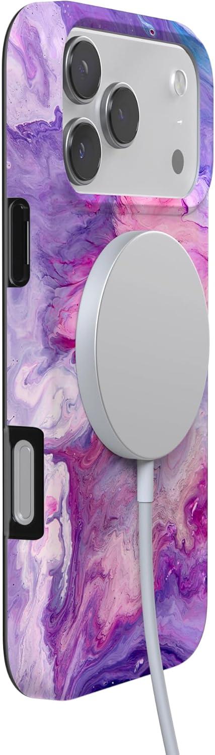 imageCasely iPhone 17 Pro Max Case  Field of Flowers  Pastel Floral  Compatible with MagSafe  Classic Ultra Slim DesignTie Dying Over You  Purple Marble