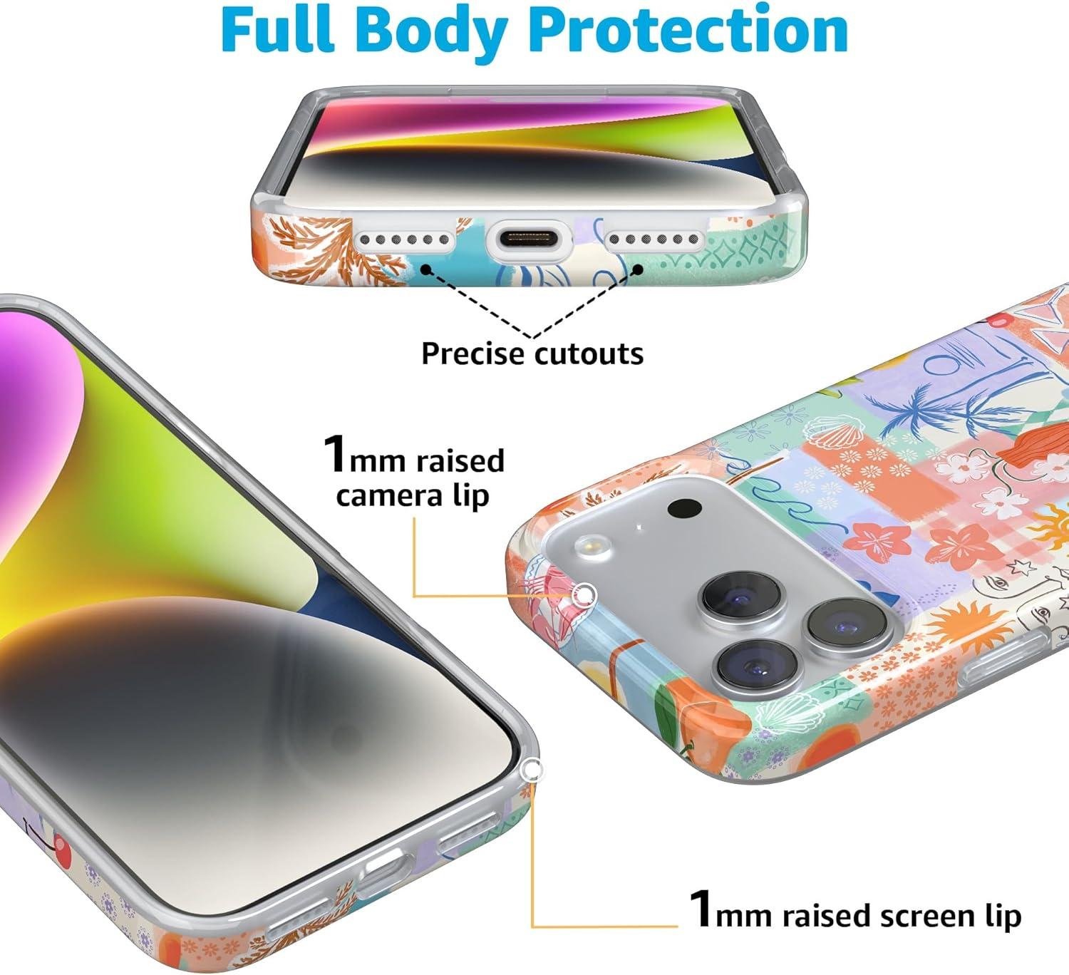 imageCasely iPhone 17 Pro Max Case  Field of Flowers  Pastel Floral  Compatible with MagSafe  Classic Ultra Slim DesignTropical Heat  Beachy Collage