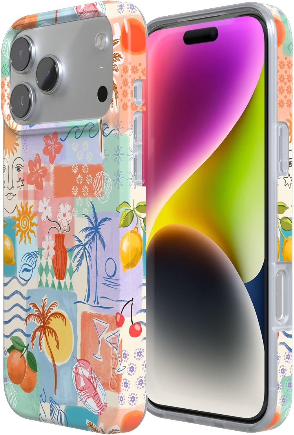 imageCasely iPhone 17 Pro Max Case  Field of Flowers  Pastel Floral  Compatible with MagSafe  Classic Ultra Slim DesignTropical Heat  Beachy Collage