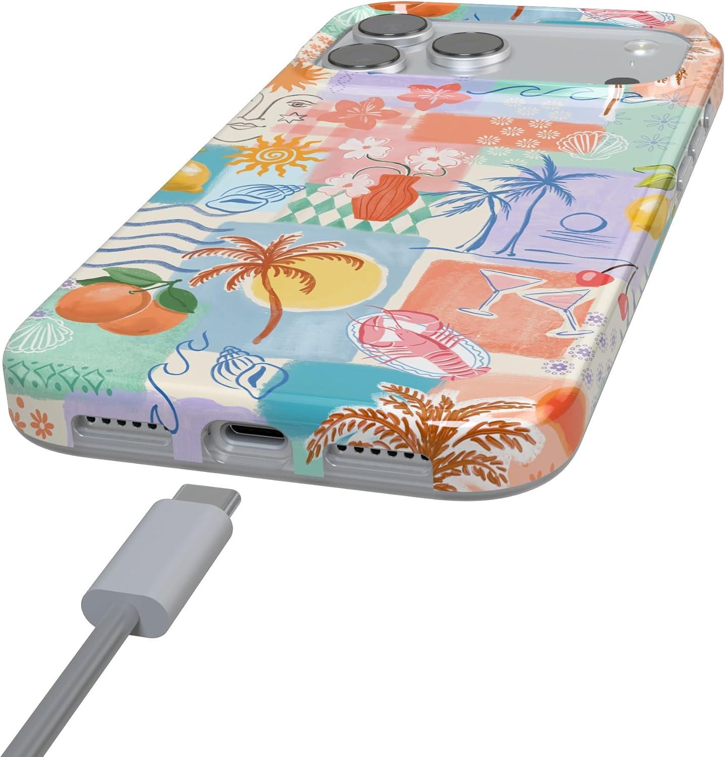 imageCasely iPhone 17 Pro Max Case  Field of Flowers  Pastel Floral  Compatible with MagSafe  Classic Ultra Slim DesignTropical Heat  Beachy Collage