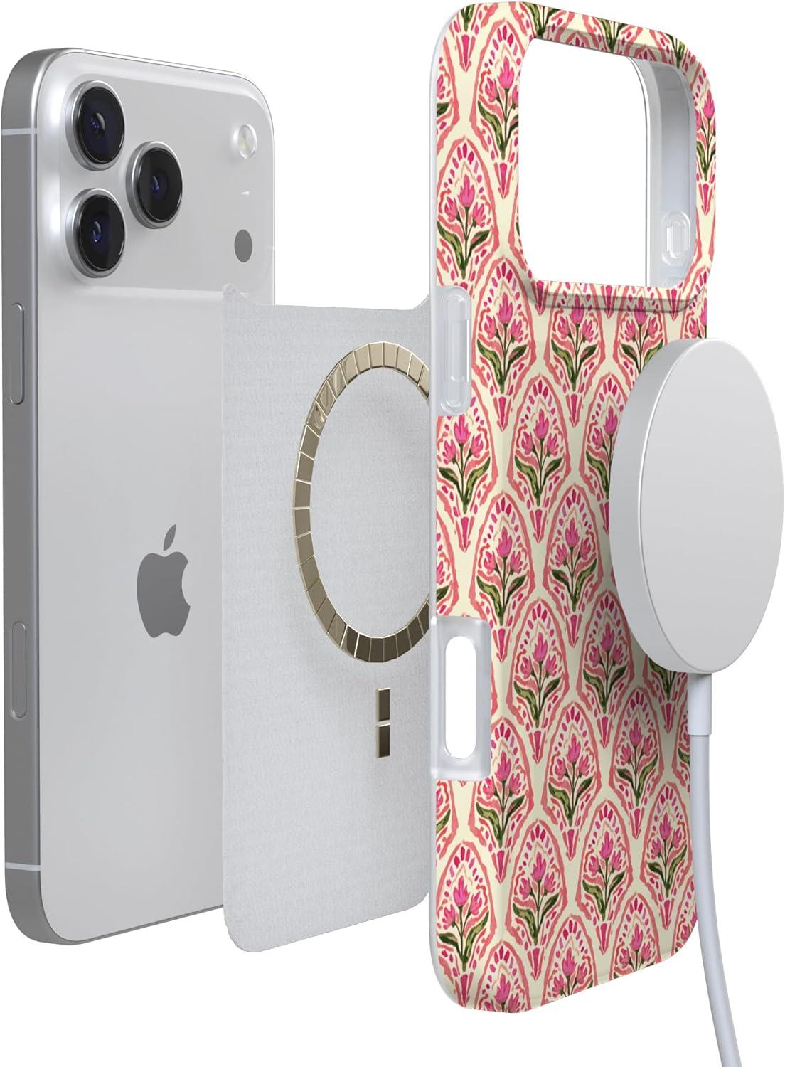 imageCasely iPhone 17 Pro Max Case  Field of Flowers  Pastel Floral  Compatible with MagSafe  Classic Ultra Slim DesignTulip Tapestry  Jenna Palek x Casely