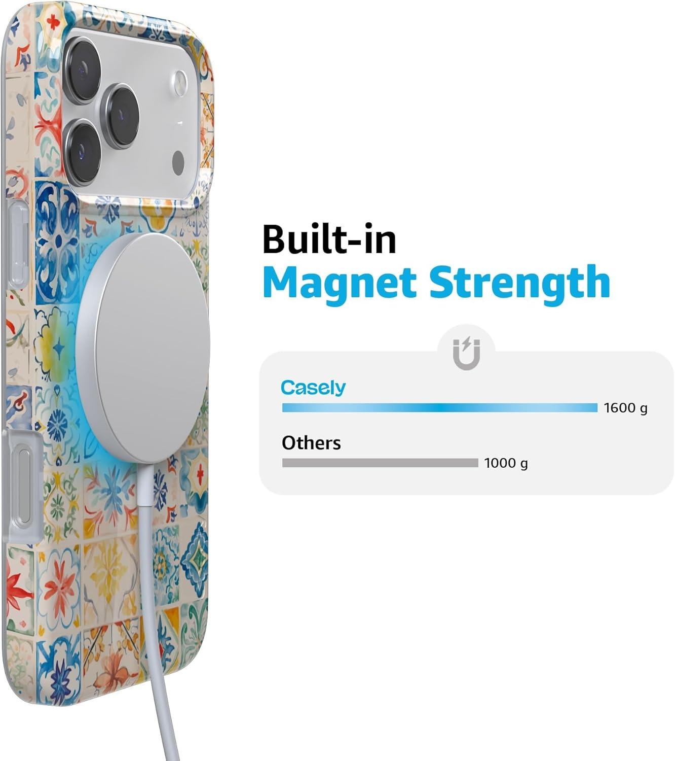 imageCasely iPhone 17 Pro Max Case  Field of Flowers  Pastel Floral  Compatible with MagSafe  Classic Ultra Slim DesignTuscan Tiles  Dolce Vita