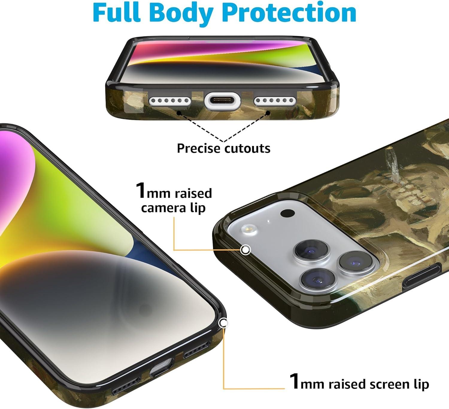 imageCasely iPhone 17 Pro Max Case  Field of Flowers  Pastel Floral  Compatible with MagSafe  Classic Ultra Slim DesignVan Gogh  Head of a Skeleton with a Burning Cig