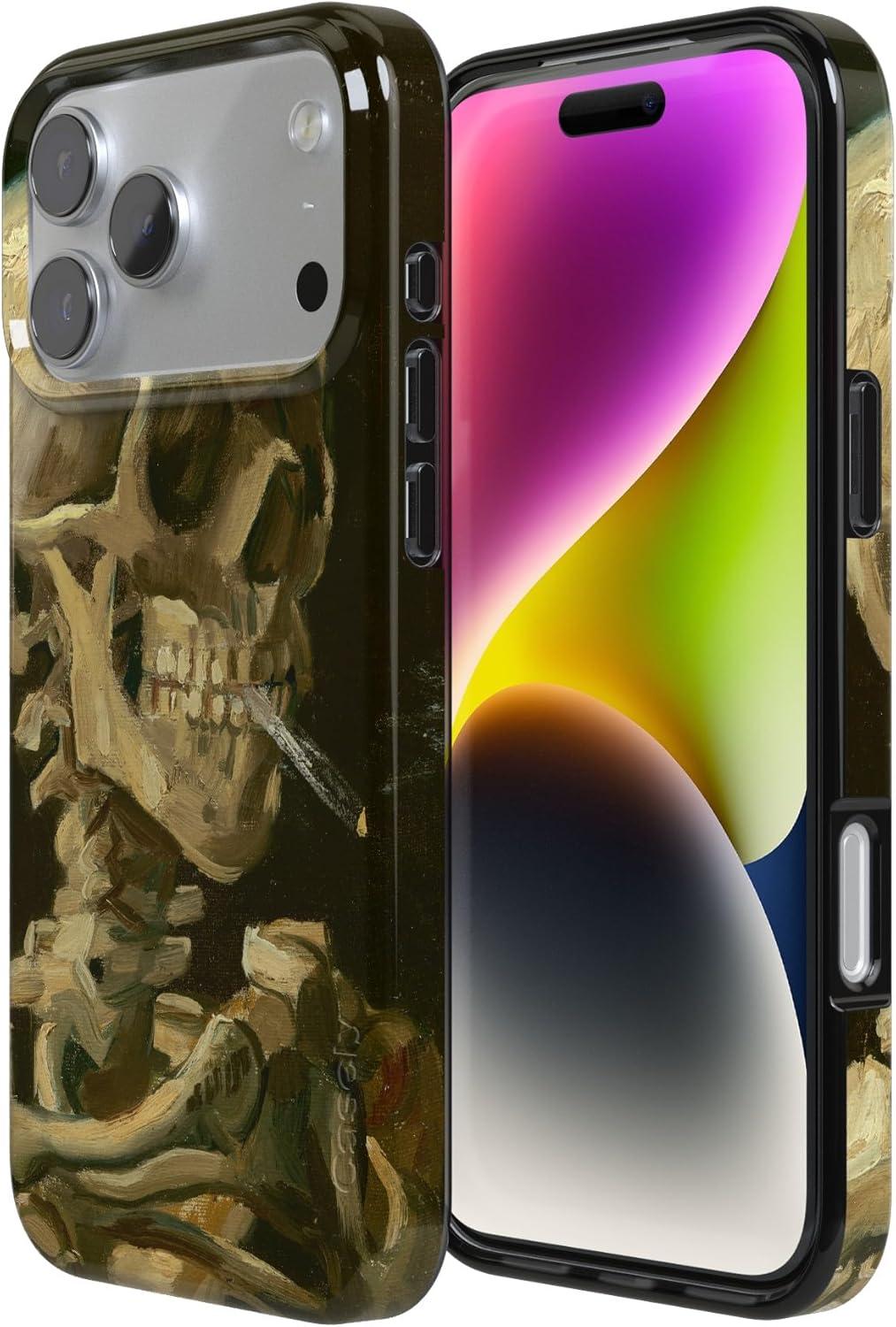 imageCasely iPhone 17 Pro Max Case  Field of Flowers  Pastel Floral  Compatible with MagSafe  Classic Ultra Slim DesignVan Gogh  Head of a Skeleton with a Burning Cig