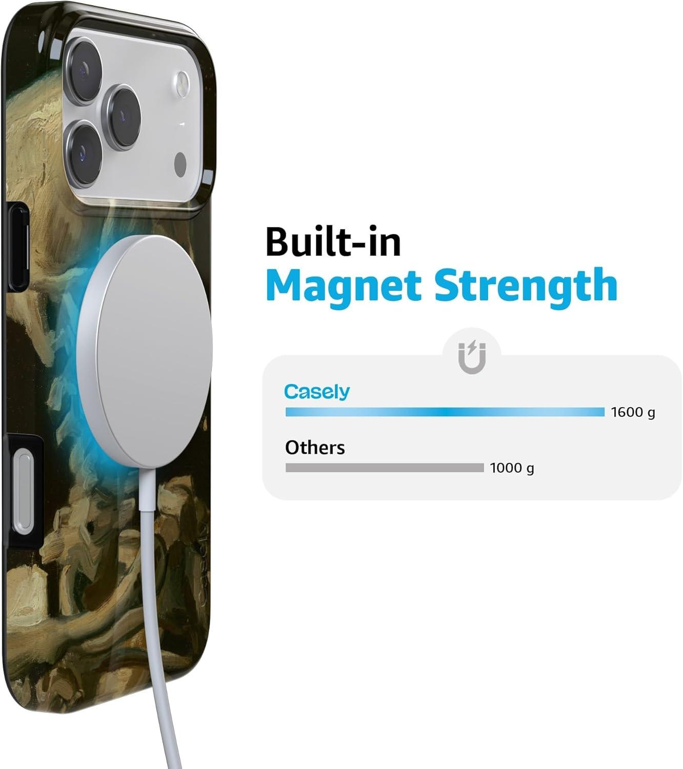 imageCasely iPhone 17 Pro Max Case  Field of Flowers  Pastel Floral  Compatible with MagSafe  Classic Ultra Slim DesignVan Gogh  Head of a Skeleton with a Burning Cig