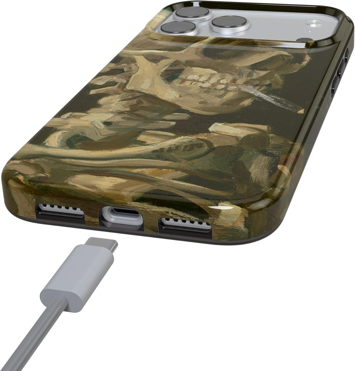 imageCasely iPhone 17 Pro Max Case  Field of Flowers  Pastel Floral  Compatible with MagSafe  Classic Ultra Slim DesignVan Gogh  Head of a Skeleton with a Burning Cig