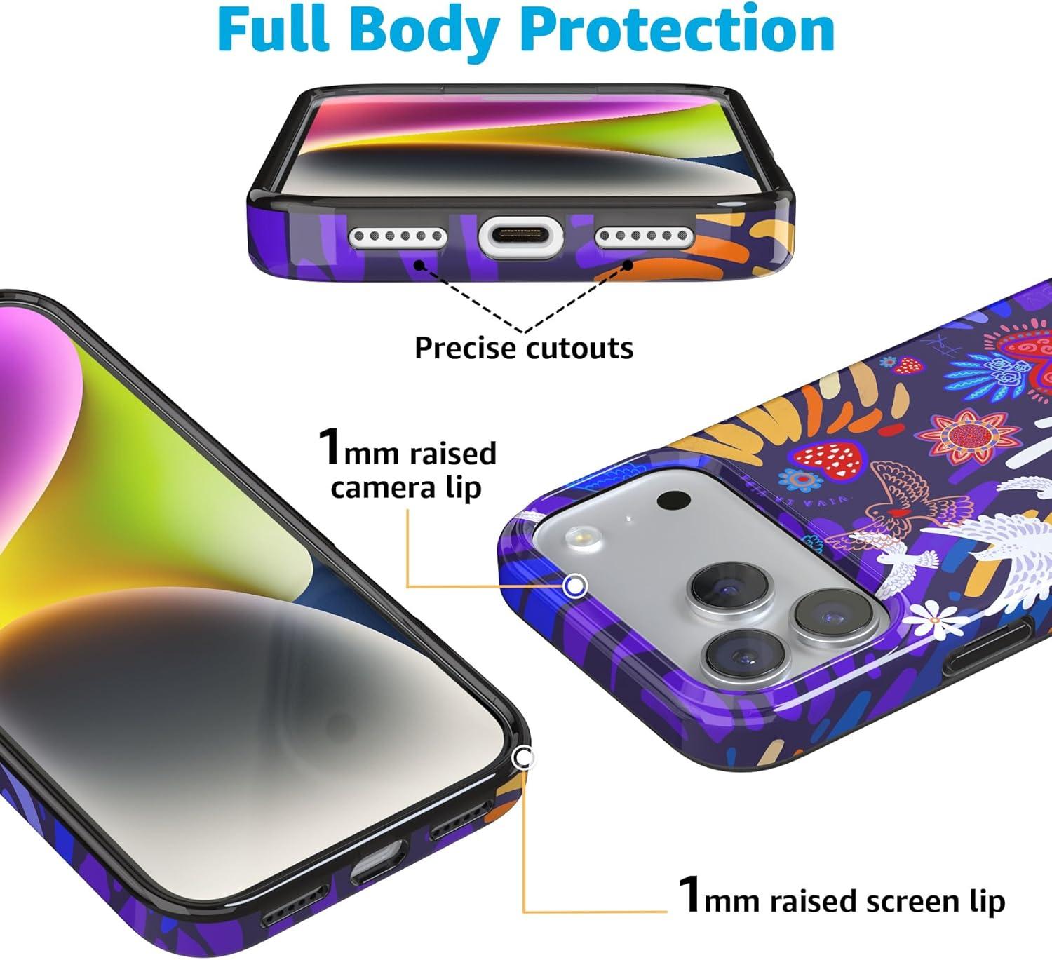 imageCasely iPhone 17 Pro Max Case  Field of Flowers  Pastel Floral  Compatible with MagSafe  Classic Ultra Slim DesignViva La Vida  Frida Kahlo Collage