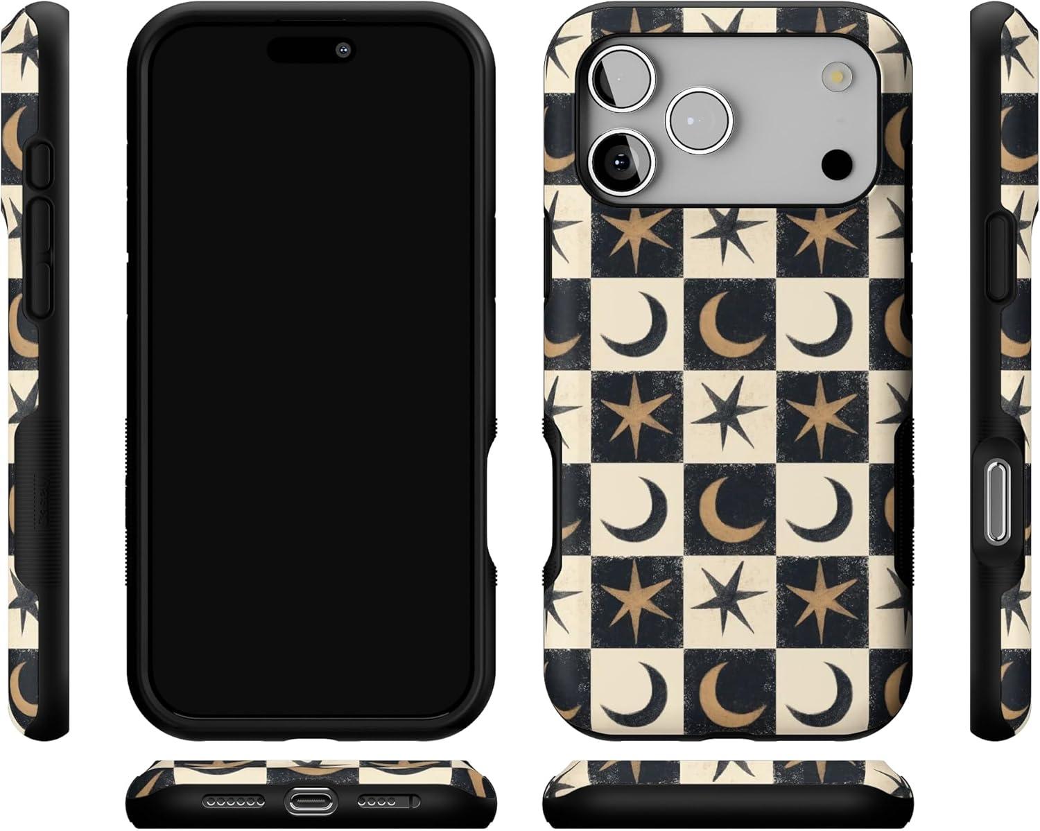 imageCasely iPhone 17 Pro Max Case  Mystic Moonstar  Black Celestial  Bold Protective Design  Compatible with MagSafe