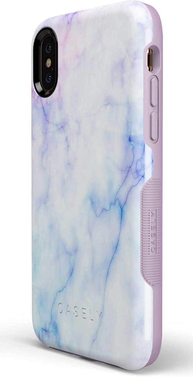 imageCasely iPhone XXS Case  Make Your Mark  Crayola Paint CaseBlue  Purple Cotton Candy Marble