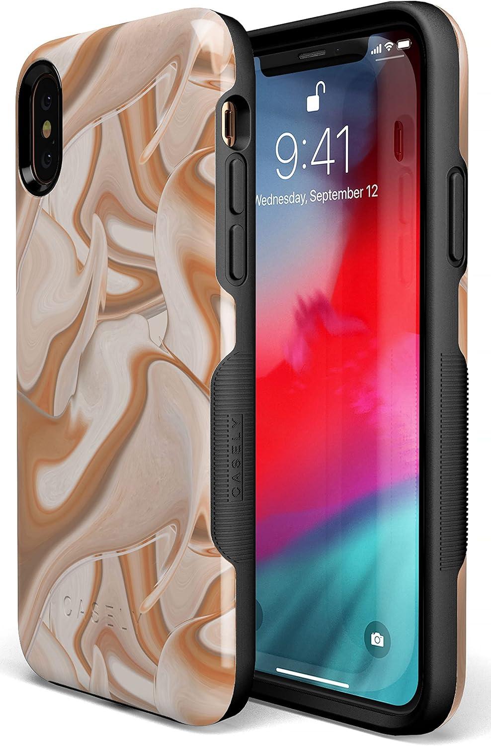 imageCasely iPhone XXS Case  Make Your Mark  Crayola Paint CaseCaramel Delight  Marble Swirl