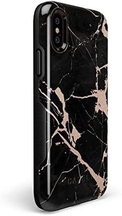 imageCasely iPhone XXS Case  Make Your Mark  Crayola Paint CaseCracked Rose Gold Black Marble