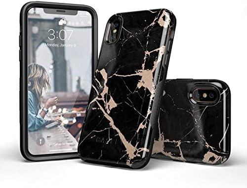imageCasely iPhone XXS Case  Make Your Mark  Crayola Paint CaseCracked Rose Gold Black Marble