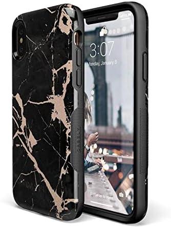 imageCasely iPhone XXS Case  Make Your Mark  Crayola Paint CaseCracked Rose Gold Black Marble