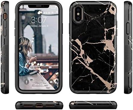 imageCasely iPhone XXS Case  Make Your Mark  Crayola Paint CaseCracked Rose Gold Black Marble