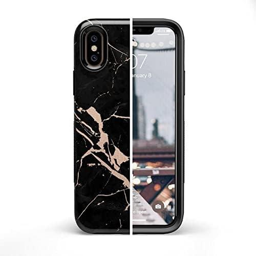 imageCasely iPhone XXS Case  Make Your Mark  Crayola Paint CaseCracked Rose Gold Black Marble