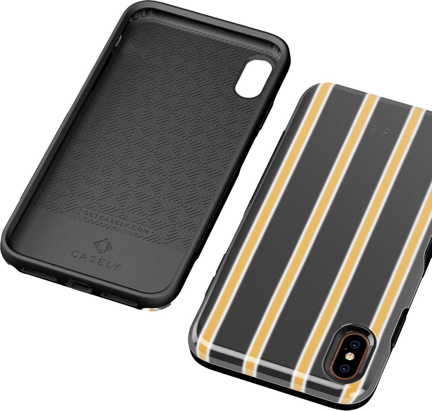 imageCasely iPhone XXS Case  Make Your Mark  Crayola Paint CaseFine Lines Mustard Yellow Pinstripe