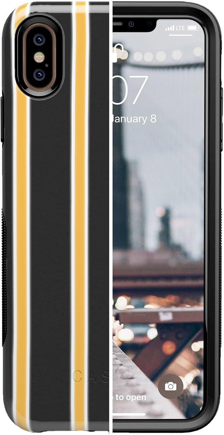 imageCasely iPhone XXS Case  Make Your Mark  Crayola Paint CaseFine Lines Mustard Yellow Pinstripe