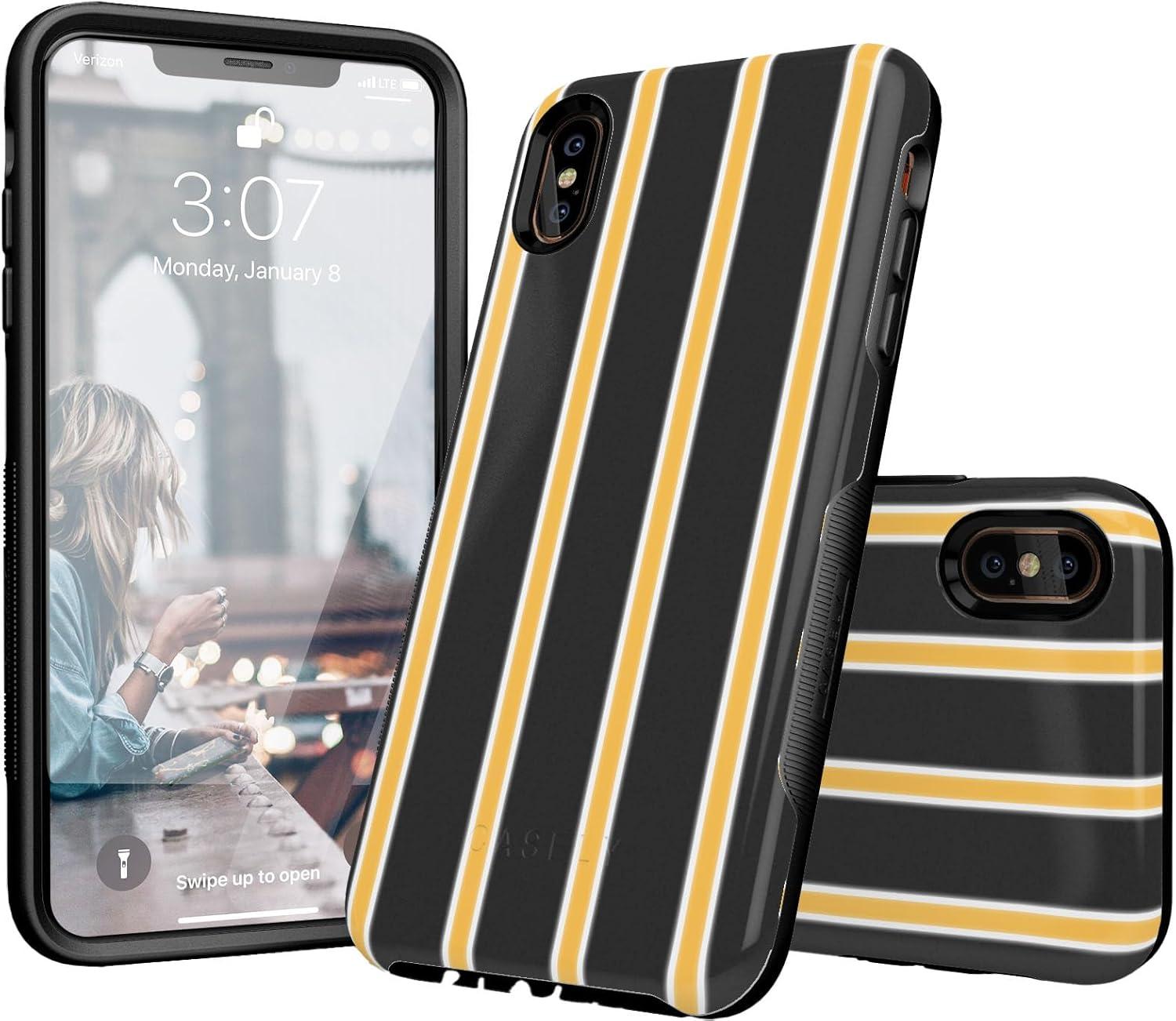imageCasely iPhone XXS Case  Make Your Mark  Crayola Paint CaseFine Lines Mustard Yellow Pinstripe
