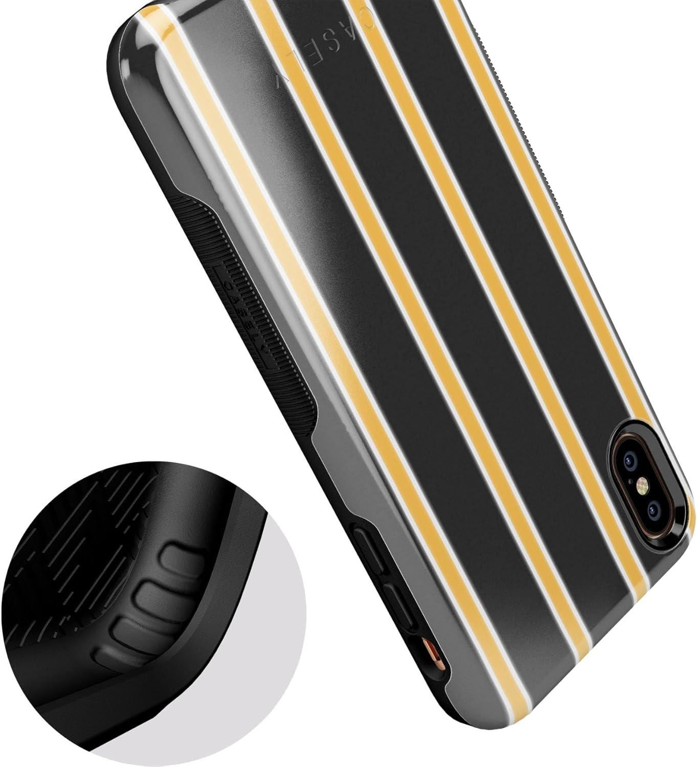 imageCasely iPhone XXS Case  Make Your Mark  Crayola Paint CaseFine Lines Mustard Yellow Pinstripe