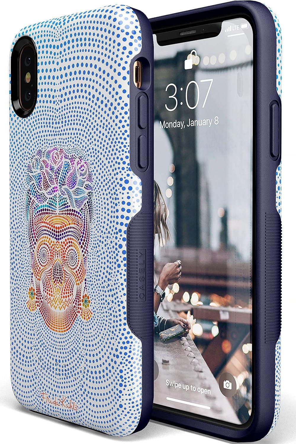 imageCasely iPhone XXS Case Make Your Mark Crayola Paint CaseFrida Kahlo Vida y Muerte Dotted Skull