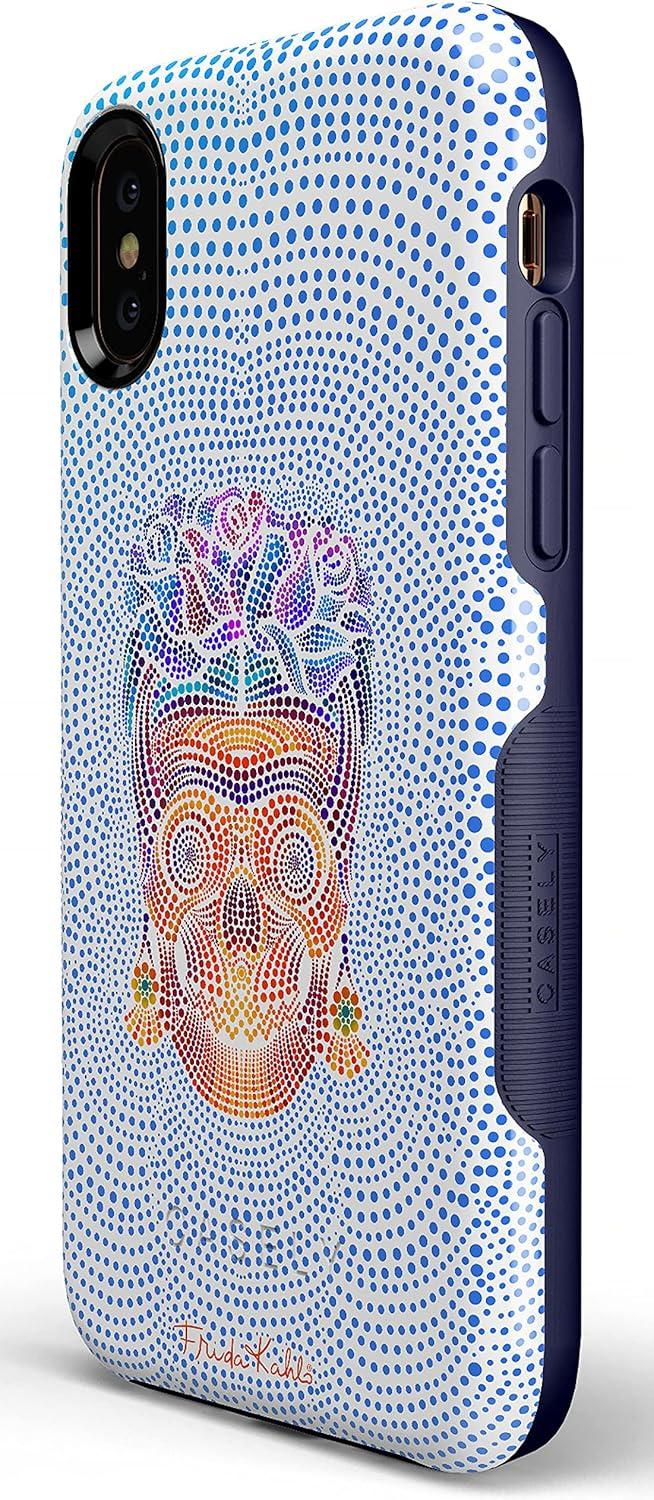 imageCasely iPhone XXS Case Make Your Mark Crayola Paint CaseFrida Kahlo Vida y Muerte Dotted Skull