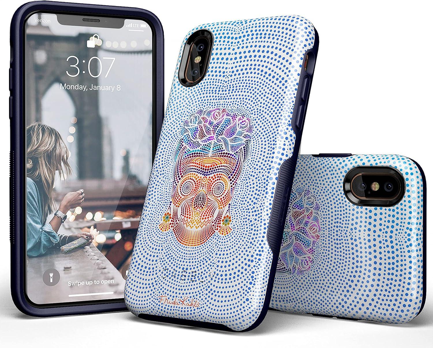 imageCasely iPhone XXS Case Make Your Mark Crayola Paint CaseFrida Kahlo Vida y Muerte Dotted Skull