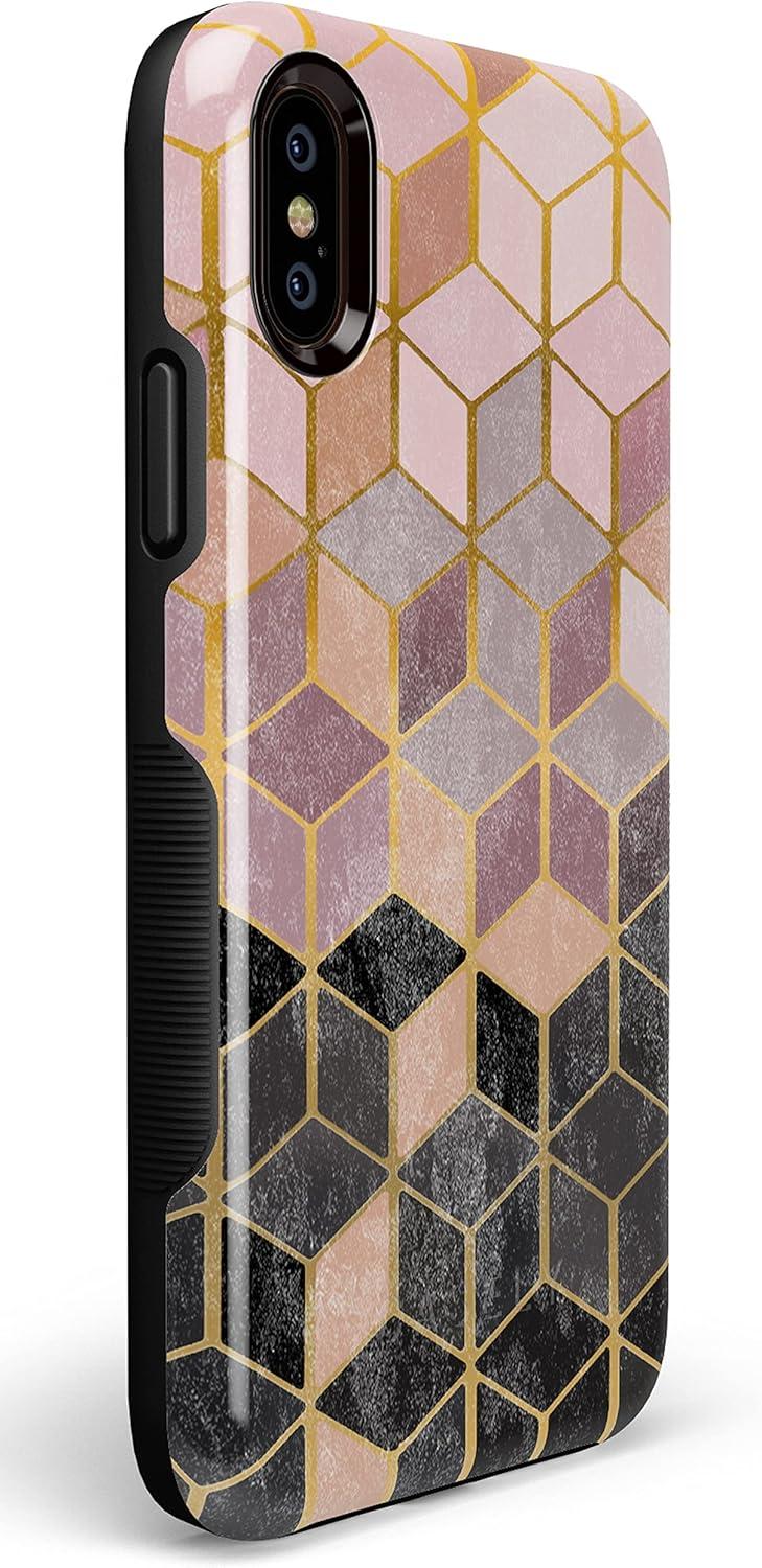 imageCasely iPhone XXS Case  Make Your Mark  Crayola Paint CaseGeo Rose Gold Marble