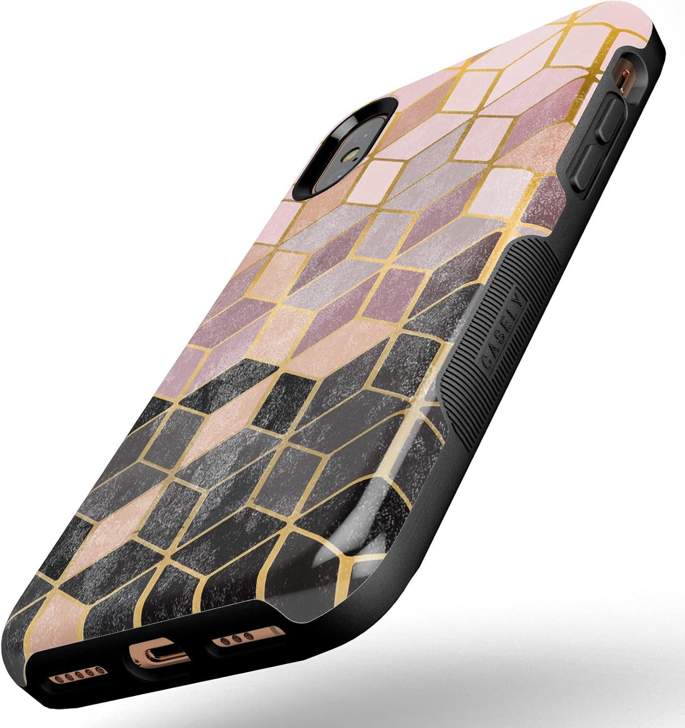 imageCasely iPhone XXS Case  Make Your Mark  Crayola Paint CaseGeo Rose Gold Marble