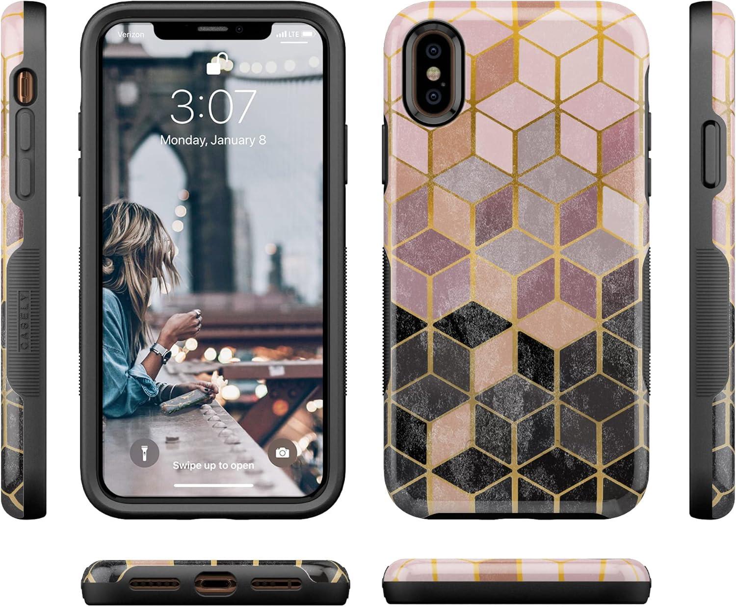 imageCasely iPhone XXS Case  Make Your Mark  Crayola Paint CaseGeo Rose Gold Marble