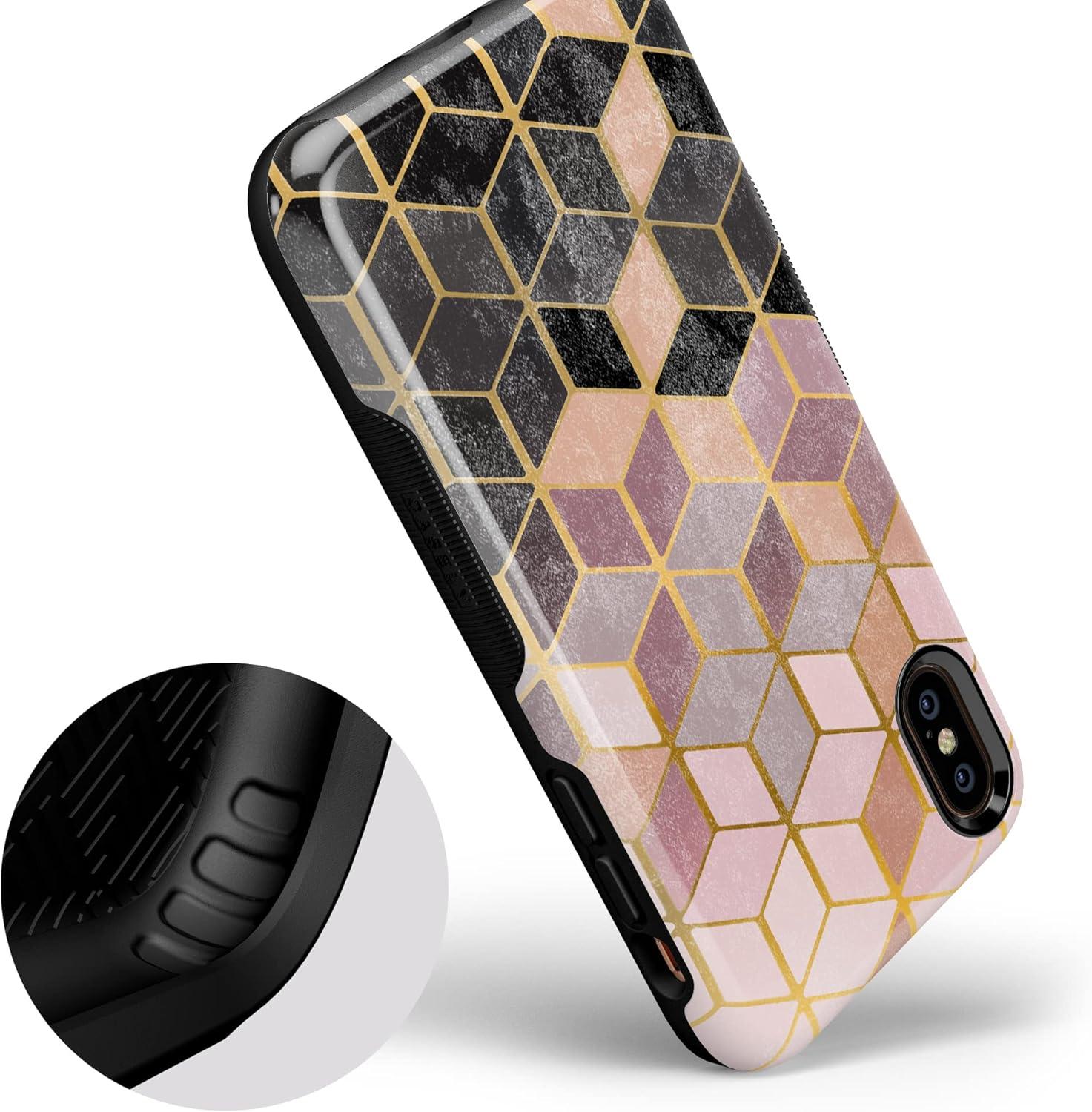 imageCasely iPhone XXS Case  Make Your Mark  Crayola Paint CaseGeo Rose Gold Marble