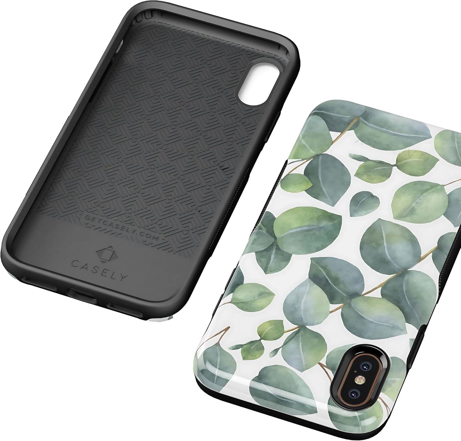 imageCasely iPhone XXS Case  Make Your Mark  Crayola Paint CaseLeaf Me Alone  Green Floral