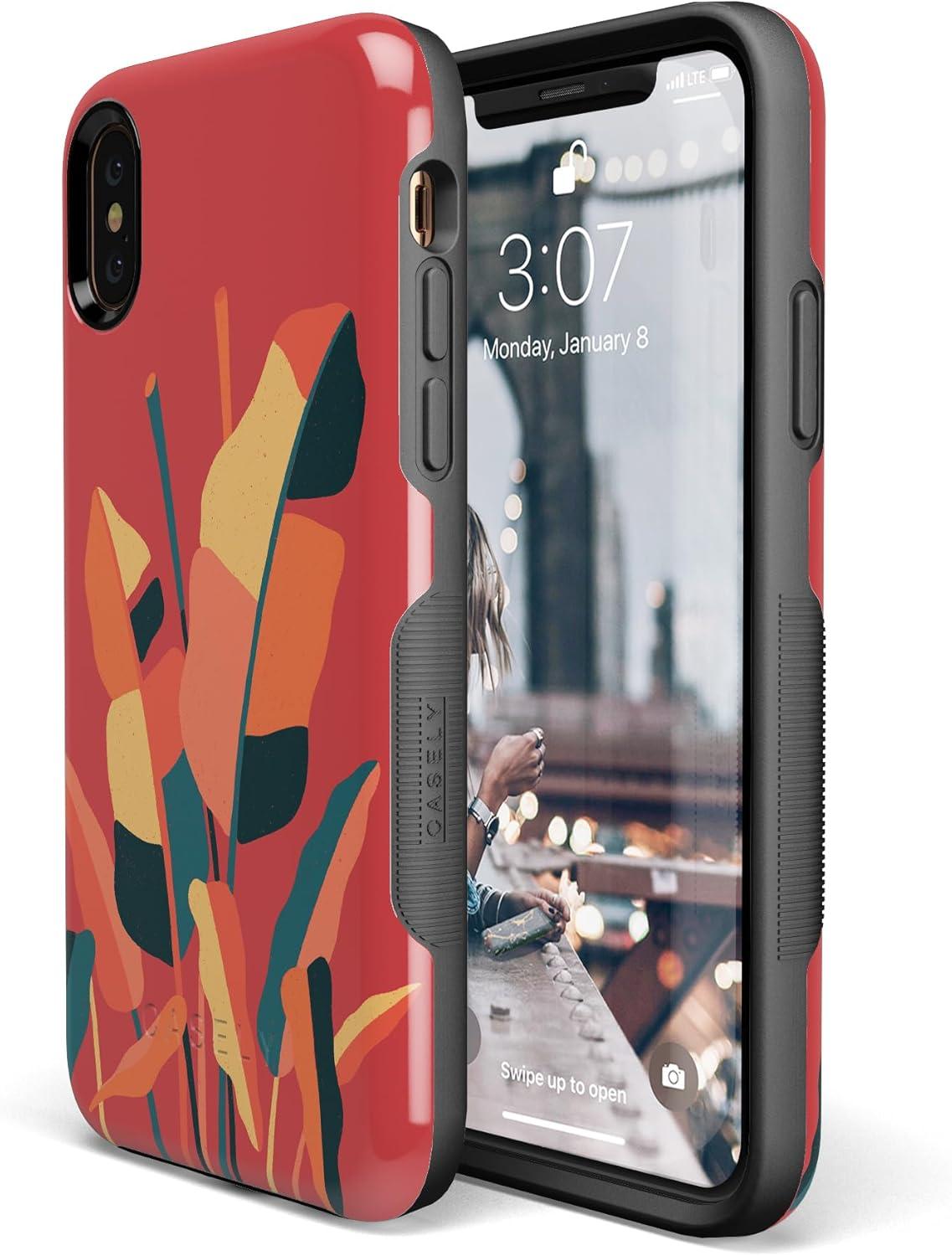 imageCasely iPhone XXS Case  Make Your Mark  Crayola Paint CaseLet it Grow  Banana Leaf Floral