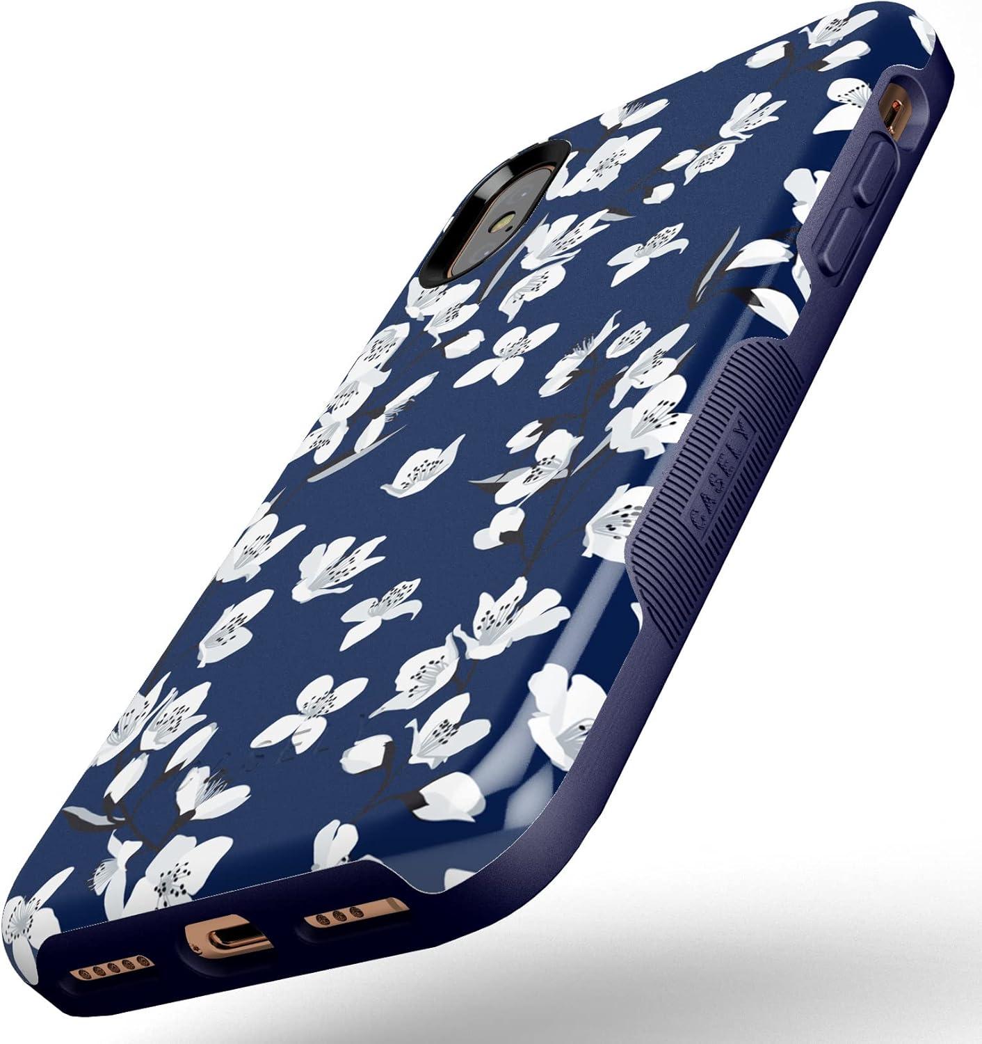 imageCasely iPhone XXS Case  Make Your Mark  Crayola Paint CaseNavy Cherry Blossom Floral