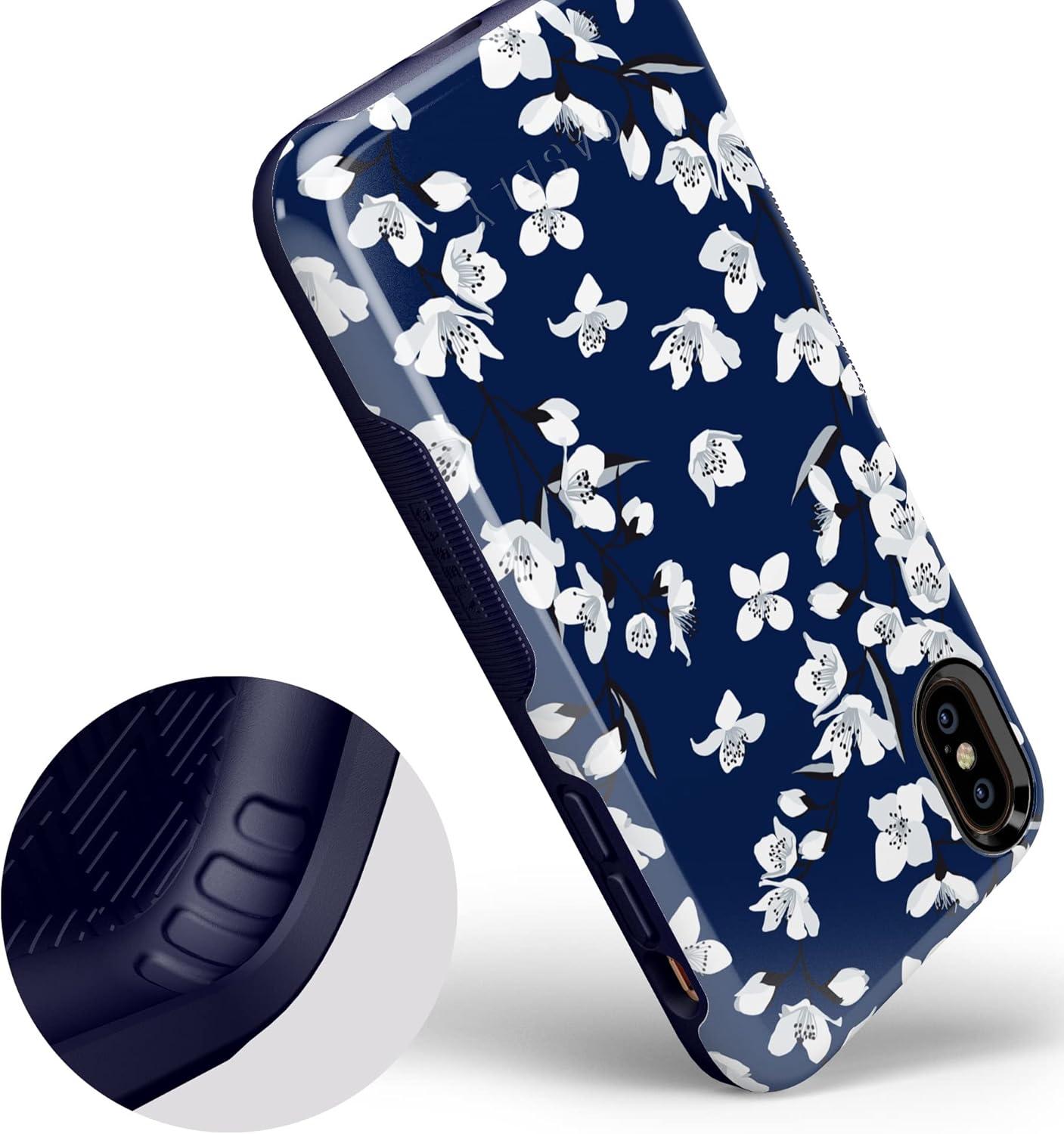 imageCasely iPhone XXS Case  Make Your Mark  Crayola Paint CaseNavy Cherry Blossom Floral