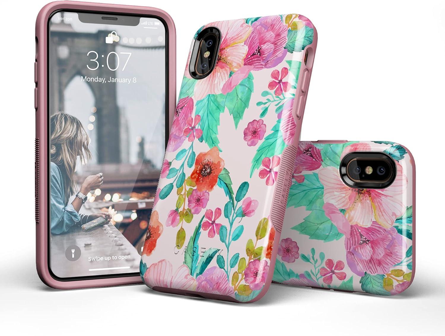 imageCasely iPhone XXS Case  Make Your Mark  Crayola Paint CaseOut And About  Light Pink Floral