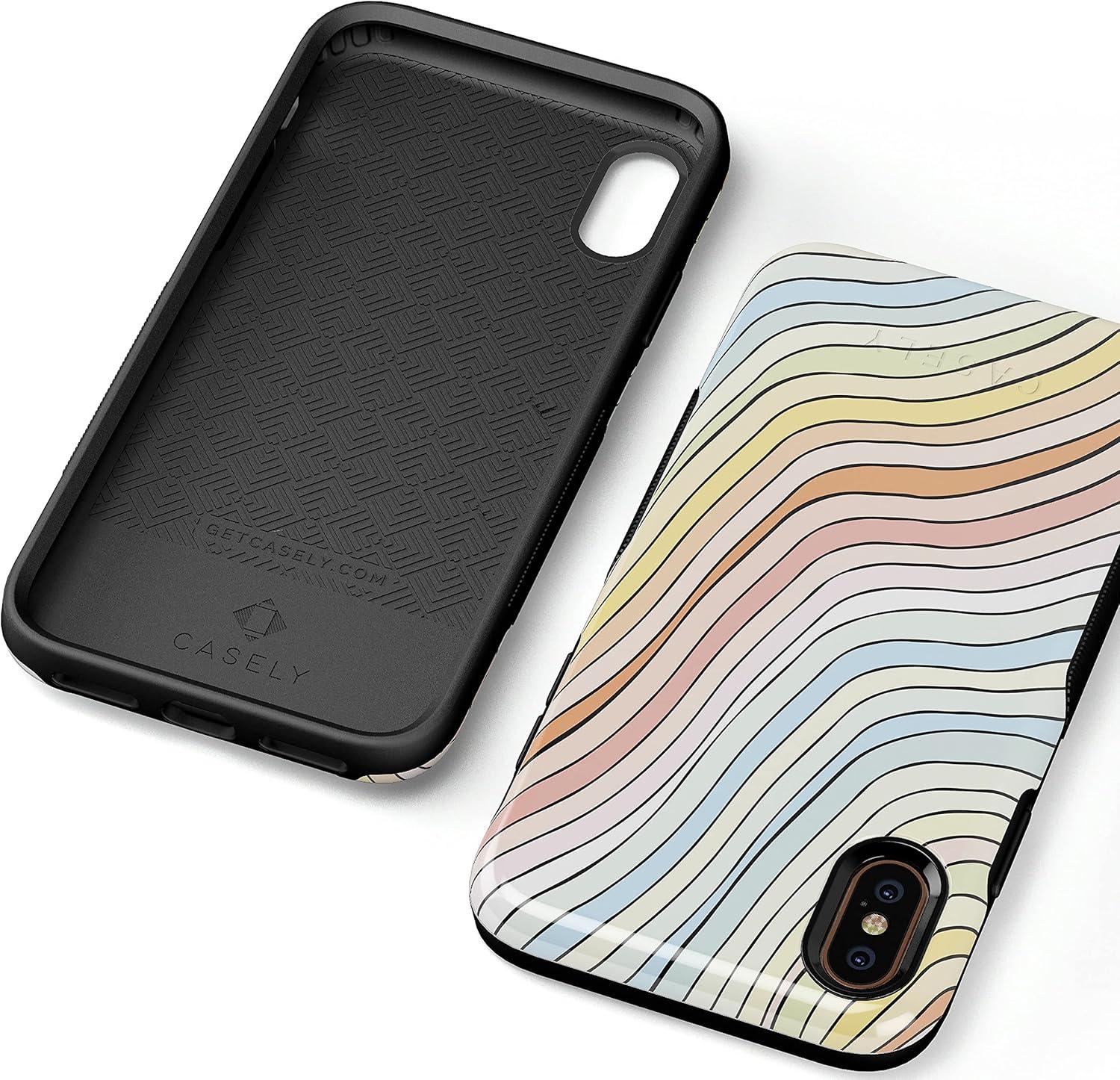 imageCasely iPhone XXS Case  Make Your Mark  Crayola Paint CaseRide The Wave  Pastel Rainbow Lined